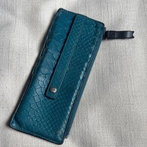 Teal Textured Leather Wallet